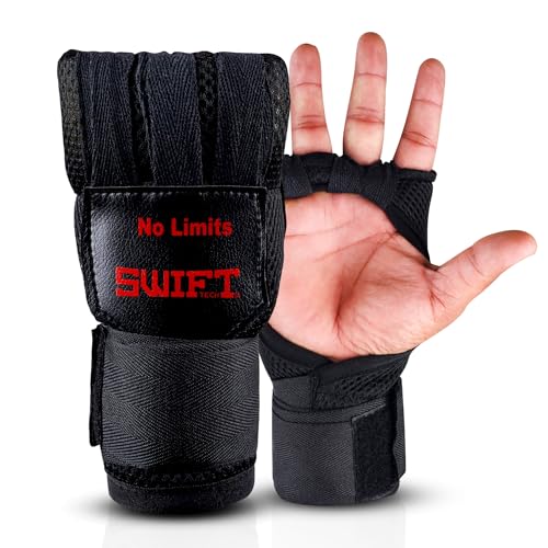 SWIFT TECH Pro Boxing handwraps (Black/Red, L/XL)