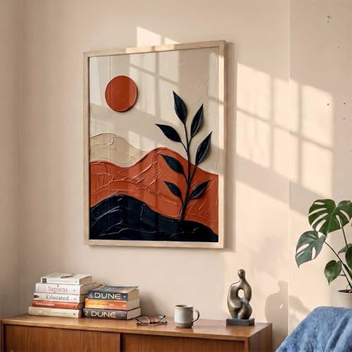Image of kotart Boho Wall Art Home Decoration | Aesthetic Floral Paintings With Frame For Living Room Bed Room Hotel Wall Decor Digital Reprint (14X20 inch)