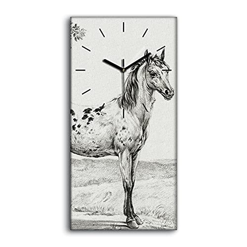 Horloge sur toile art moderne avec impression de haute qualité animaux 30x60 - 2
