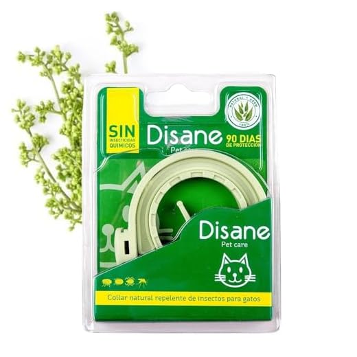 DISANE Collar Antiparasitario para Gatos 100% Natural | 3 Meses de Protección Contra Insectos y Parásitos: Repelente de Pulgas, Garrapatas y Mosquitos | Collar Antipulgas Gato Adulto y Cachorro