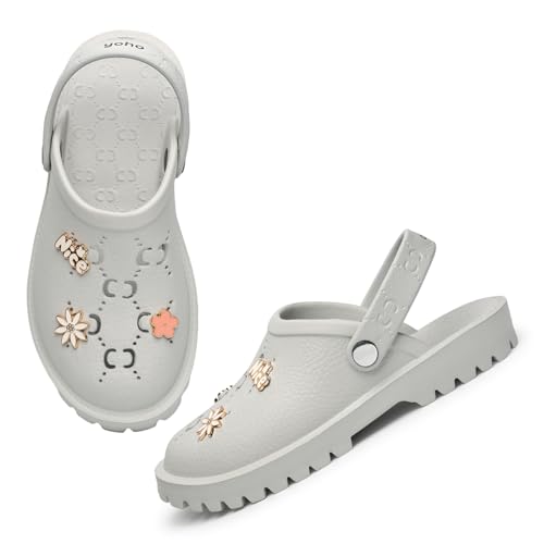 Image of YOHO Women's Clogs Mimo with Charms | Lightweight, Soft on Skin, Comfortable & Waterproof Monsoon Sandals | Everyday Use Footwear for ladies & Girls