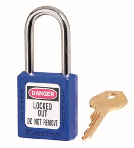 Master Lock 410KABLU2KEY Safety Series Padlock for Lockout/Tagout Applications, Blue