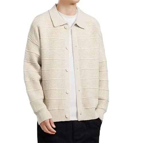 Men's Casual Lapel Cardigan Winter Fashion Long Sleeve Versatile Outerwear Knitted Sweater