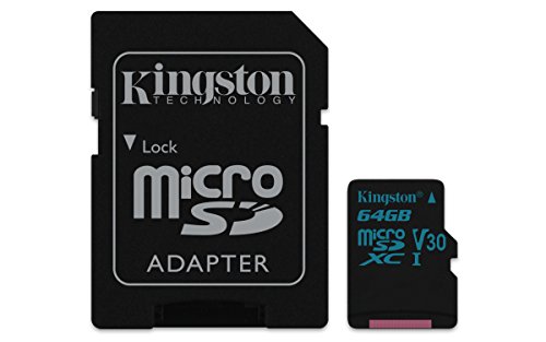 Kingston Canvas Go! 64GB microSDXC Class 10 microSD Memory Card UHS-I 90MB/s R Flash Memory Card with Adapter (SDCG2/64GB)