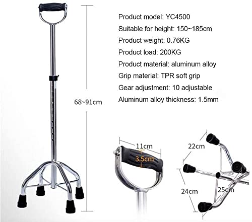 Bastones Walkers para personas mayores Rollator Walker, bastón ligero ajustable equilibrio ayuda a la movilidad Drive muleta de aluminio ultra estable, productos ortopédicos accesorios bastón para