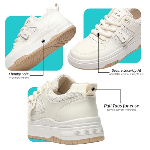 Image of YOHO UrbanDash Sneakers for Woman | Strong Grip, Thick Laces, Cushioned Insoles | Comfortable & Stylish for Everyday Use Shoes for Woman /Girls /Ladies -0736