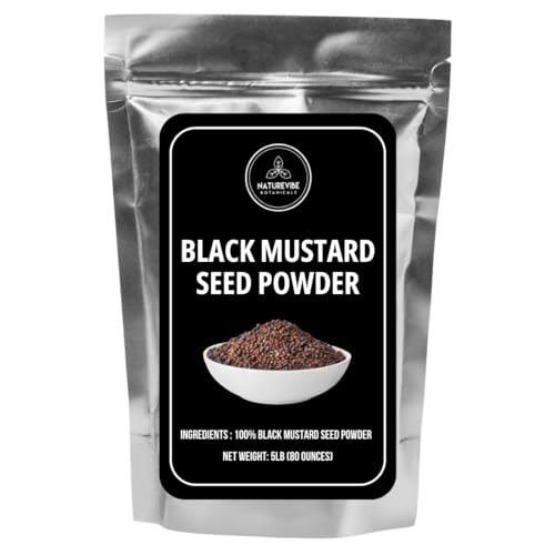 Naturevibe Botanicals Black Mustard Powder 5lb | Non GMO Gluten Free Vegan | Indian spice made with 100% Pure Black Mustard Seeds | Bulk Bag (80 Ounces)