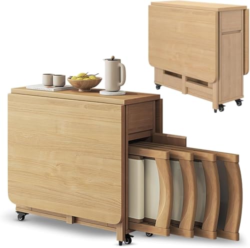 Juego de mesa de comedor con 4 sillas, diseño plegable extensible de 1,3 m para cocina, comedor o restaurante