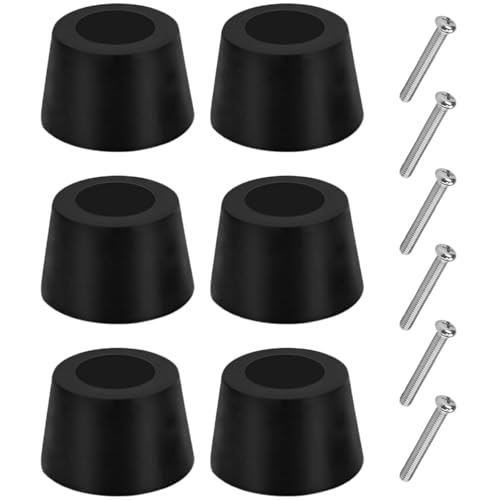 Rubber Door Stop - ShiningUU 6 Pcs Black Door Stops Wall Floor Mounted Door Stopper with Screw for Homes Offices Schools Door Stoppers for Walls Rubber Feet for Cutting Board Furniture