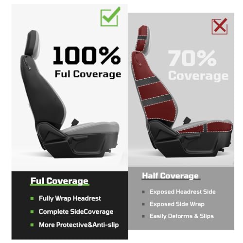 Image of Custom Leather Car Seat Covers for Ford Mustang 2015-2023 Coupe,Gray /Black