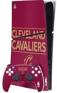 Skinit Decal Gaming Skin Compatible with PS5 Slim Digital Edition Bundle - Officially Licensed NBA Cleveland Cavaliers Standard - Maroon Design