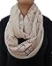 Lina & Lily Vintage Anchor Print Frayed Infinity Scarf for Women Lightweight (Beige+Pale Purple)