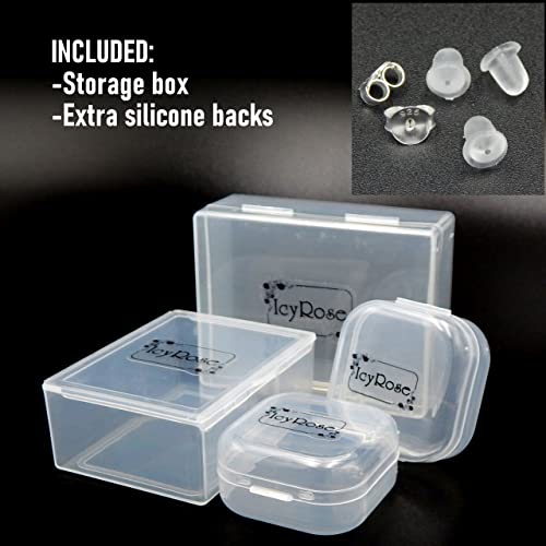 Solid 925 Sterling Silver Crystal/Enamel Paw Print Stud Earrings (Choose Your Color)4