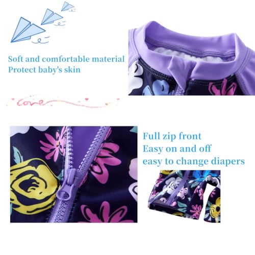 Image of UMELOK Baby Girl One Piece Swimsuit Infant Rash Guard Bathing Suit