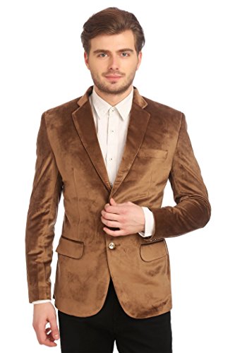 Image of WINTAGE Men's Velvet Two Buttoned Notch Lapel Party Coat Blazer-4 Colors