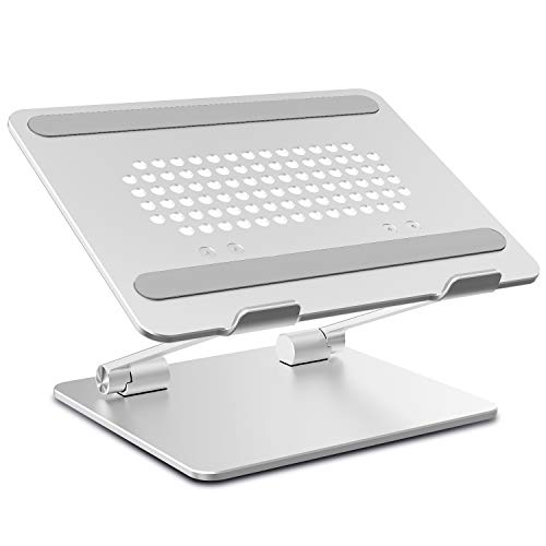 【高度昇級＆安定性抜群】ノートパソコンスタンド PC タブレットスタンド 無段階高さ調整可能 姿勢改善 腰痛/猫背解消 人間工学設計 折りたたみ式 滑り止め アルミ合金製 軽量 Macbook Air/Macbook Pro/iPad Pro/Notebooksなど17.3インチまでに対応