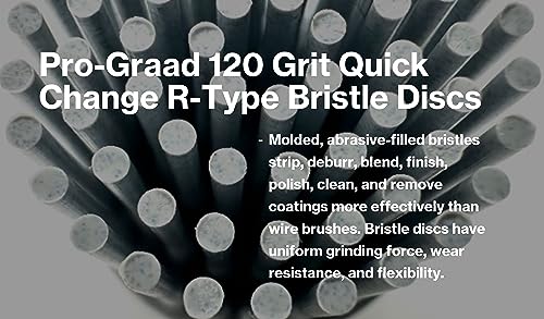 Image of 5 Pack 1 inch 120 Grit White R-Type Bristle Disc | Ceramic-Aluminum Oxide Abrasive Bristle Disc with Quick Change Roll Lock | Pack of 5 | White
