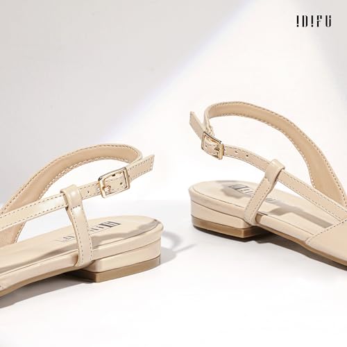 IDIFU Slingback Flats for Women Pointed Toe Ballet Flats Shoes Women Dressy Comfortable Casual Flat Dress Shoes for Women Office Work Wedding Bridal Cute Fashion Slip on Buckle Flats4