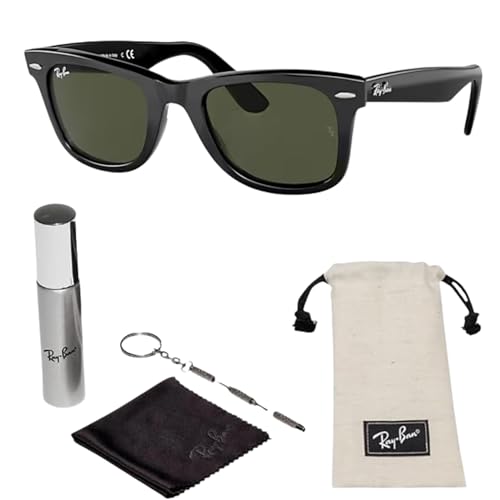 Image of Ray-Ban RB2140F ORIGINAL WAYFARER CLASSIC BIO-BASED LOW BRIDGE FIT Square Shape Sunglasses with Official RayBan Eyewear Kit