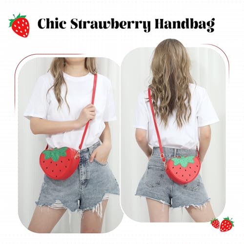 Strawberry Shape Purse Cute Strawberry Shoulder Handbag Fruit Shaped Purse Bag2