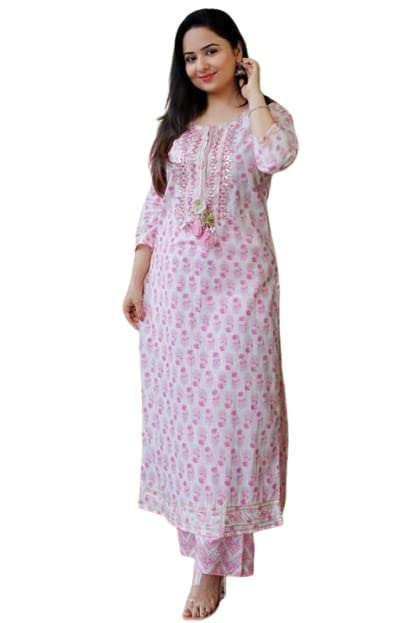 Image of Women Printed Cotton Rayon Kurti | Stylish A-Line Casual & Office Wear Kurta for Women | 3 /4 Sleeve | PF20