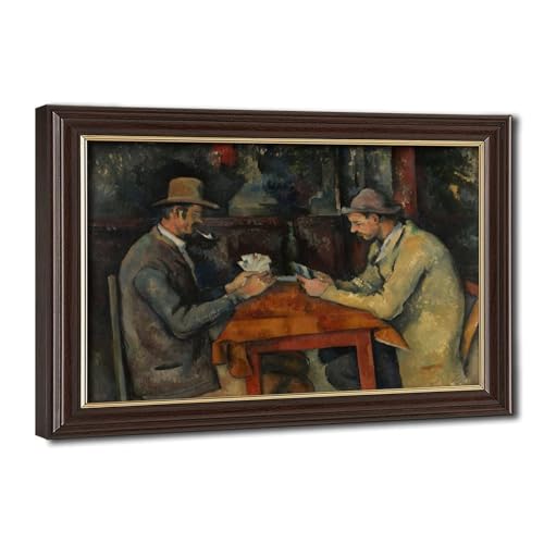 Toile fine art The Card Players Cezanne avec cadre de suspension mural qualitatif