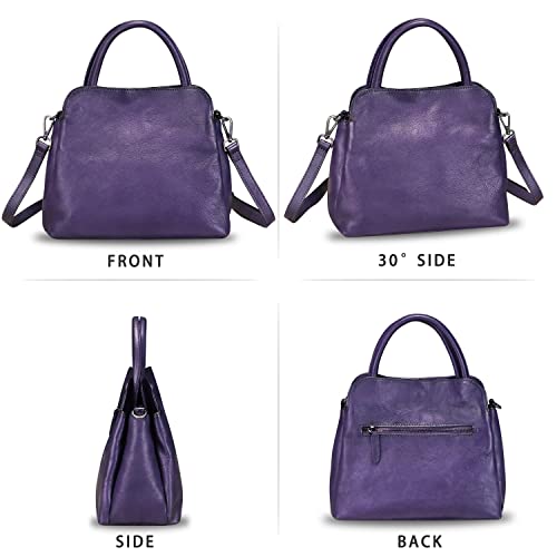 Image of Genuine Leather Satchel Purse for Women Vintage Handmade Top Handle Handbag Designer Crossbody Bags