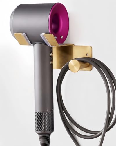UEMUSI Soporte para secador de pelo, sin taladrar para secador de pelo, acero inoxidable SUS304, pared sin agujeros, soporte para secador de pelo, adecuado para la mayoría de secadores de pelo