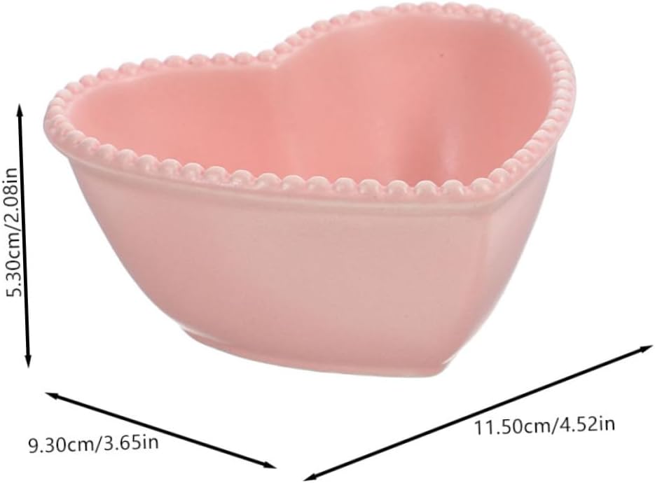 4pcs Heart-shaped Ceramic Bowls for Salad and Dessert Cute for Parties and Casual Gatherings Convenient Kitchen Tableware Easy to Clean and Store