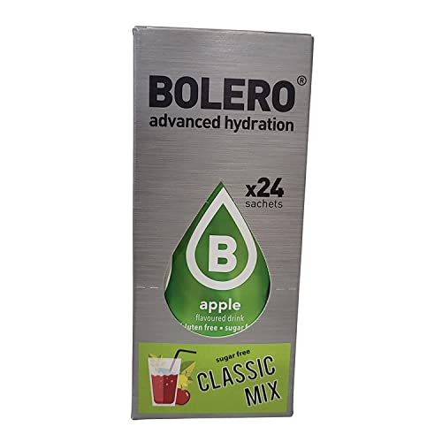 Bolero Classic Mix, bebida en polvo hidrosoluble refrescante y sin azúcar, 24 sobres de 9 gramos, con stevia, vitamina C, apto para diabéticos, 8 sabores diferentes por cada tres sobres