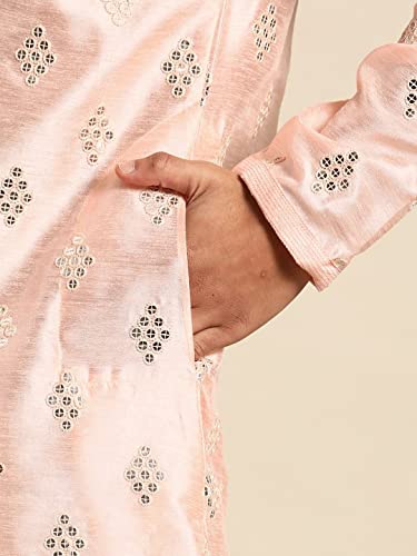 Image of Rajubhai Hargovindas Men's Jacquard Work Kurta Set