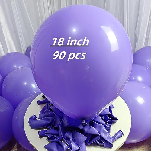 Image of 90 Pack Purple Balloons 18 inch Purple Latex Big Balloons for Party Decorations and Events ZWZLIULIAN