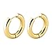 ANAZOZ Pendiente Aro Titanio Mujer Hombre Plata Oro Negro Circulo Pulido 16MM