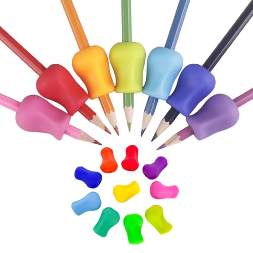 Dreamil - Dreamil Aide écriture Lot de 10 Poignées de Crayon en Silicone Guide Doigts Ecriture Enfant Aide écriture Guide Poignées de Crayon (10 Couleurs)
