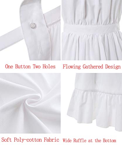 White Vintage Maid Ruffle Apron For Women Colonial Pioneer Peasant Apron Pinafore Adjustable Kitchen Gift (Large, Black) #TOP4