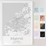 Mapdify Malmö personalisiertes Stadtposter, dein 