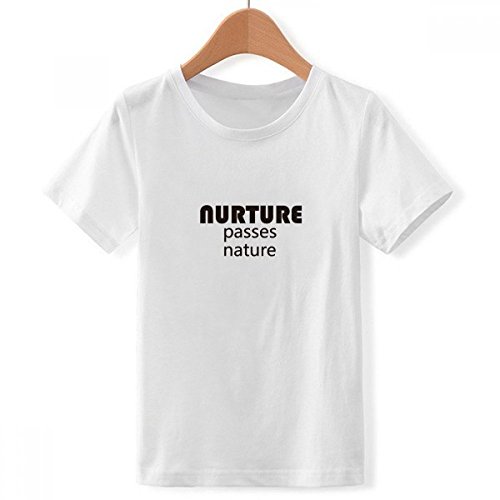 T-Shirt Multicolore Nurture Nature Blanc Coupe Ras du Cou Confortable Taille XL