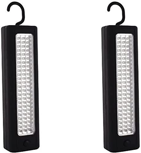 HULA Luz de Trabajo LED, 72 LED Luz de Trabajo Ultrabrillante Lámpara de Inspección LED Lámpara de Inspección Antorchas con Gancho para Colgar Batería (2 Paquete)