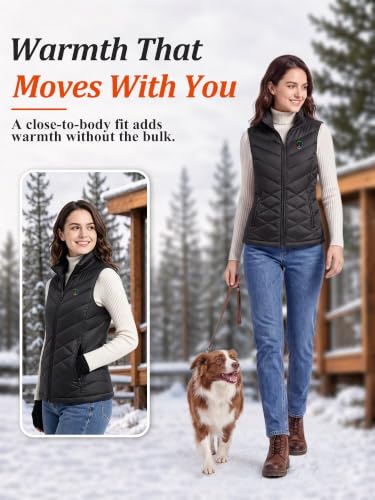Image of KOVNLO Heated Vest for Women With Battery Pack Included, Smart Controller with Light-out Design, Electric Heated Jackets