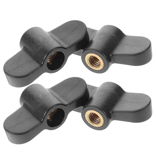 HANABASS 4 piezas de tuercas ajustables para soporte de platillos de batería, tornillos de apriete manual, accesorios de cobre para hardware de batería miniatura 1