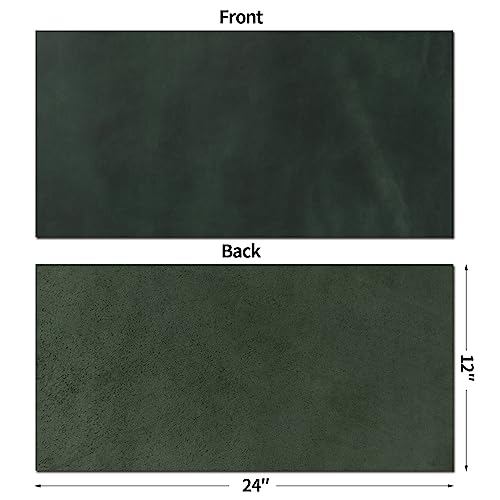 Image of RingSun 12''X24'' Green Leather Sheets for Crafts (2mm), Full Grain Leather Tooling Leather