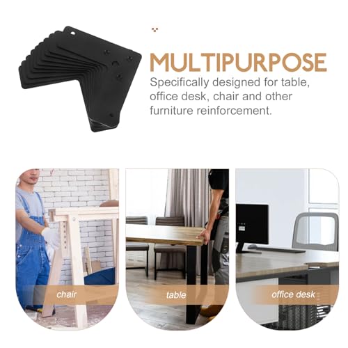 Équerres plates pour réparer une bibliothèque bois pack 10 supports noirs - 4