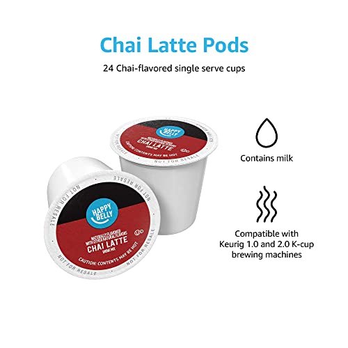 Happy Belly Amazon Brand - Happy Belly Tea Pods Compatible With 2.0 K-Cup Brewers, Chai Latte thumb #3