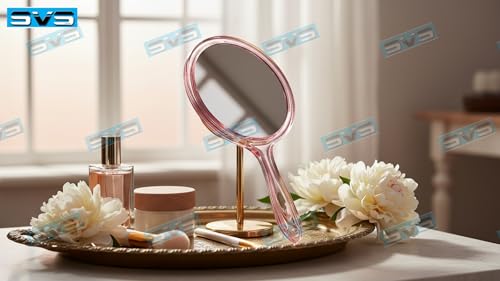 Image of Makeup Mirror with Magnification, for Desk Make Up, Magnifying Hand Held Mirror (transprent)
