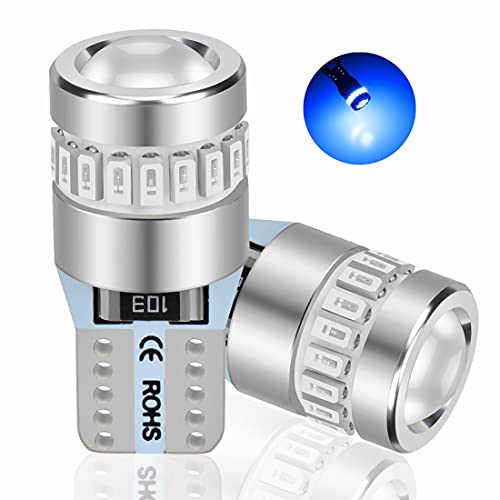 T10 LED ブルー 青 爆光 最新型レンズ集光 無極性 ポジションランプ 高輝度 搭載 3014LEDチップ19連 360°無死角照射 DC 12V 車用 ライセンスランプ/ルームランプ/ナンバー灯 …