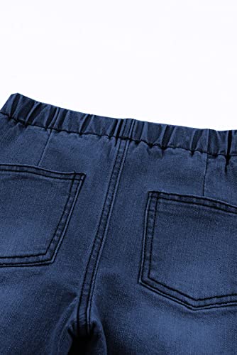 Blibean Girl Bell Bottom Jeans Kids Ripped Flare Leggings Flitted Denim Bell Pants Child Boot Cut Apple Bottm Jean Vaqueros Para Niña Size 4-5 Years Small Blue #TOP4