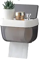 Suporte de Parede para Papel Higiênico Sem Furar,Caixa Organizadora Banheiro em PP, Dispenser Impermeável com Suporte para Celular(Caixa-Papel Higiênico-TRC1246)