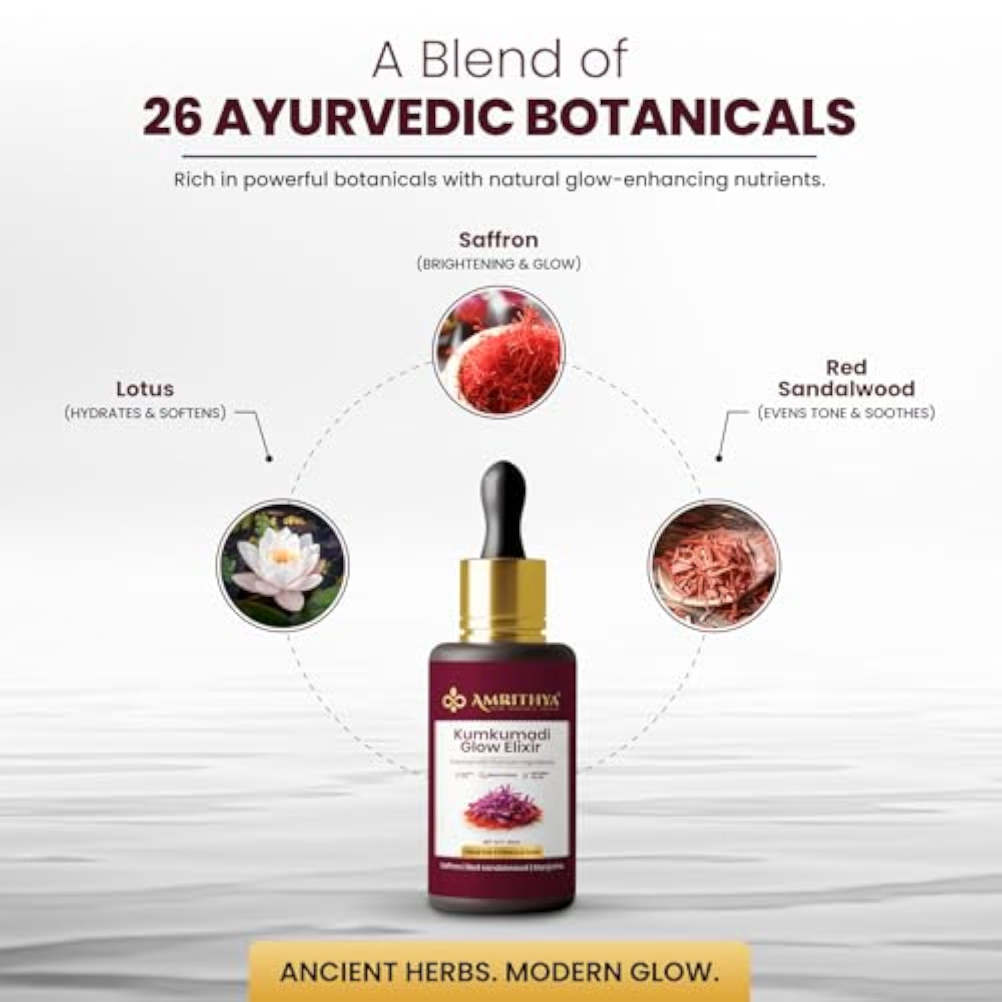Kumkumadi Glow Elixir, Saffron Face Oil Serum