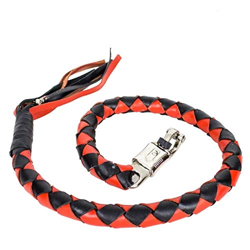 Billys Biker Gear 50 Inch Motorcycle Get Back Whip Black Orange