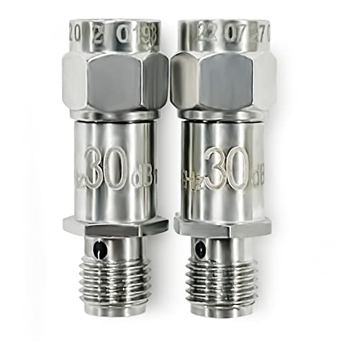 TOJOIN 2PCS SMA Atenuador, 12.4GHZ 3/6/10/20/30dB 2W 50ohm SMA Macho a SMA Hembra Atenuador RF Coaxial Atenuador Fijo (2W 12.4G 30dB-2pcs)